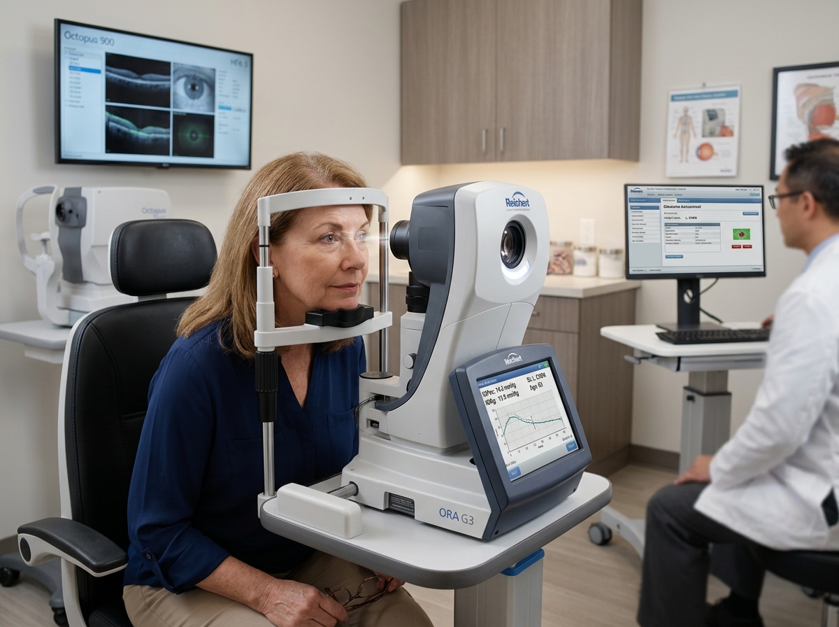 Non-Contact Tonometry IOP Eye Pressure Measurement